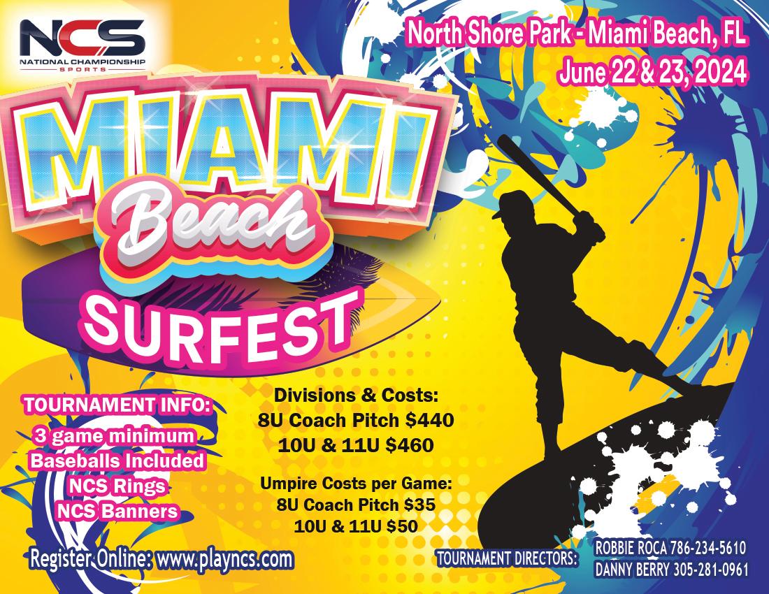 NCS Miami Beach Surfest (8U, 10U, 11U) Logo