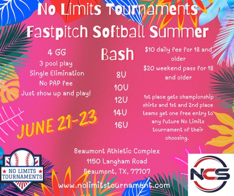 No Limits Tournament Presents Girls Fastpitch Summer Bash Open Logo