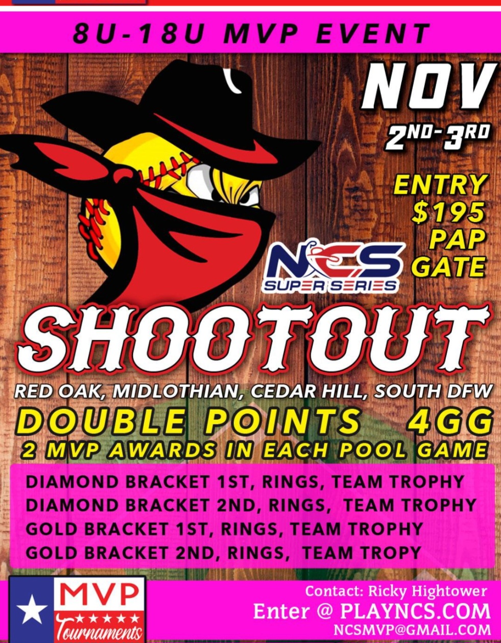 NCS SUPER SERIES NOVEMBER SHOOTOUT MVP EVENT DOUBLE POINTS Logo