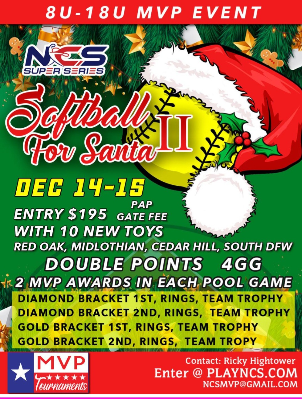 NCS SOFBALL FOR SANTA II MVP EVENT Logo