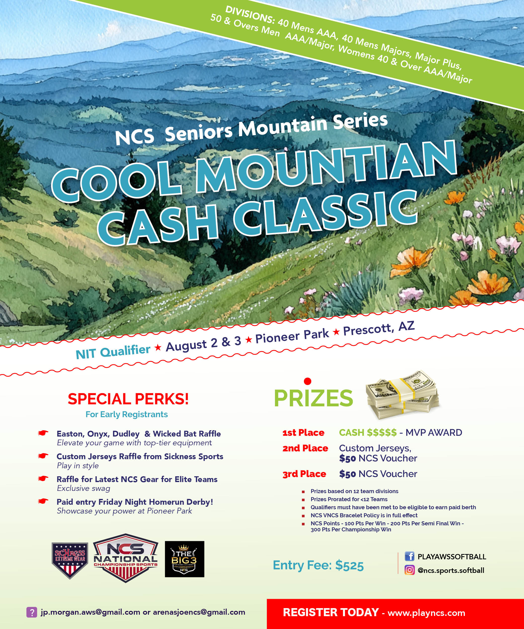 NCS SENIOR MOUNTAIN SERIES - - COOL MOUNTAIN CASH CLASSIC (N.I.T. QUALIFIER) Logo
