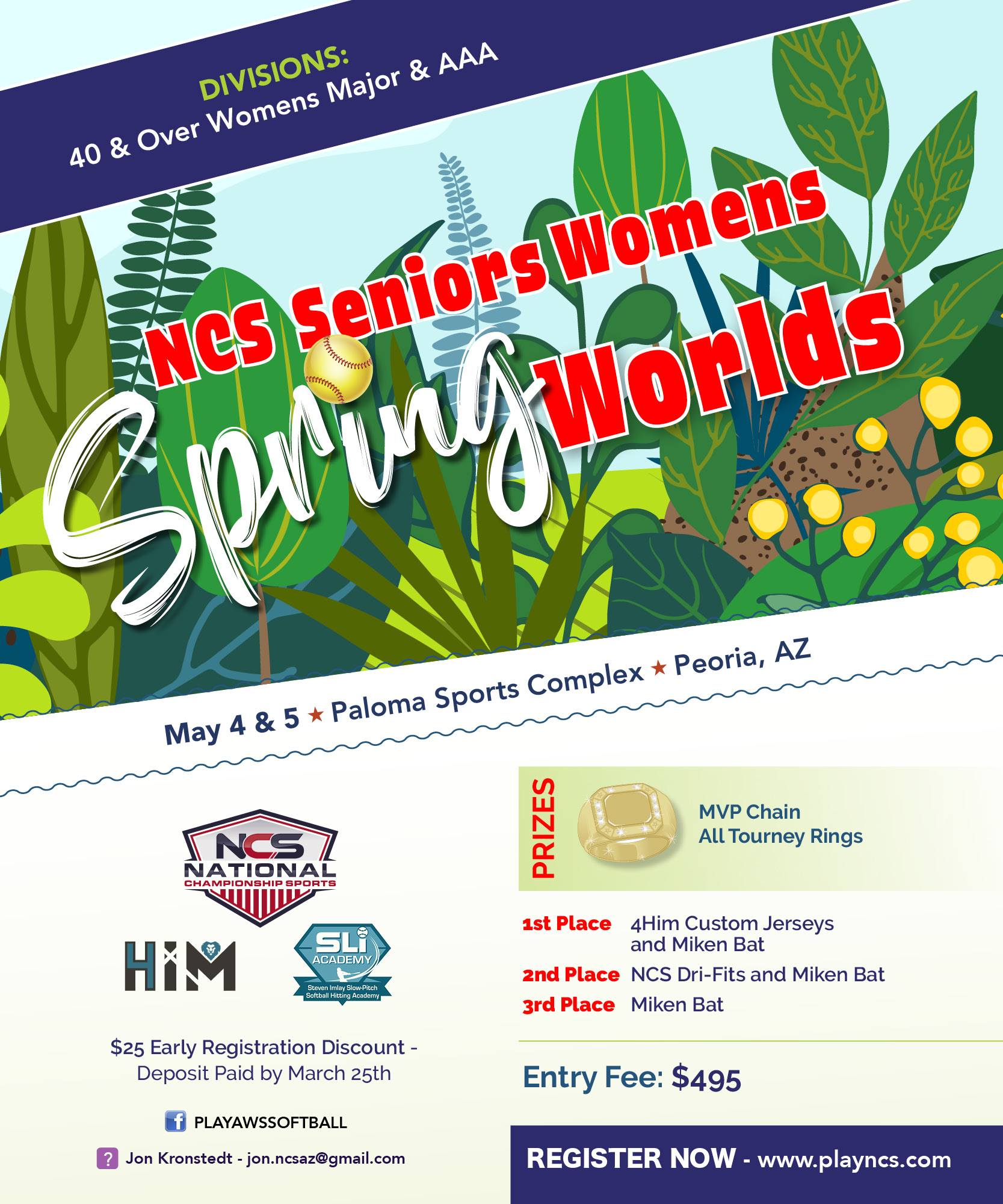 NCS SENIORS- 40s & 50s - WOMENS SPRING WORLDS Logo