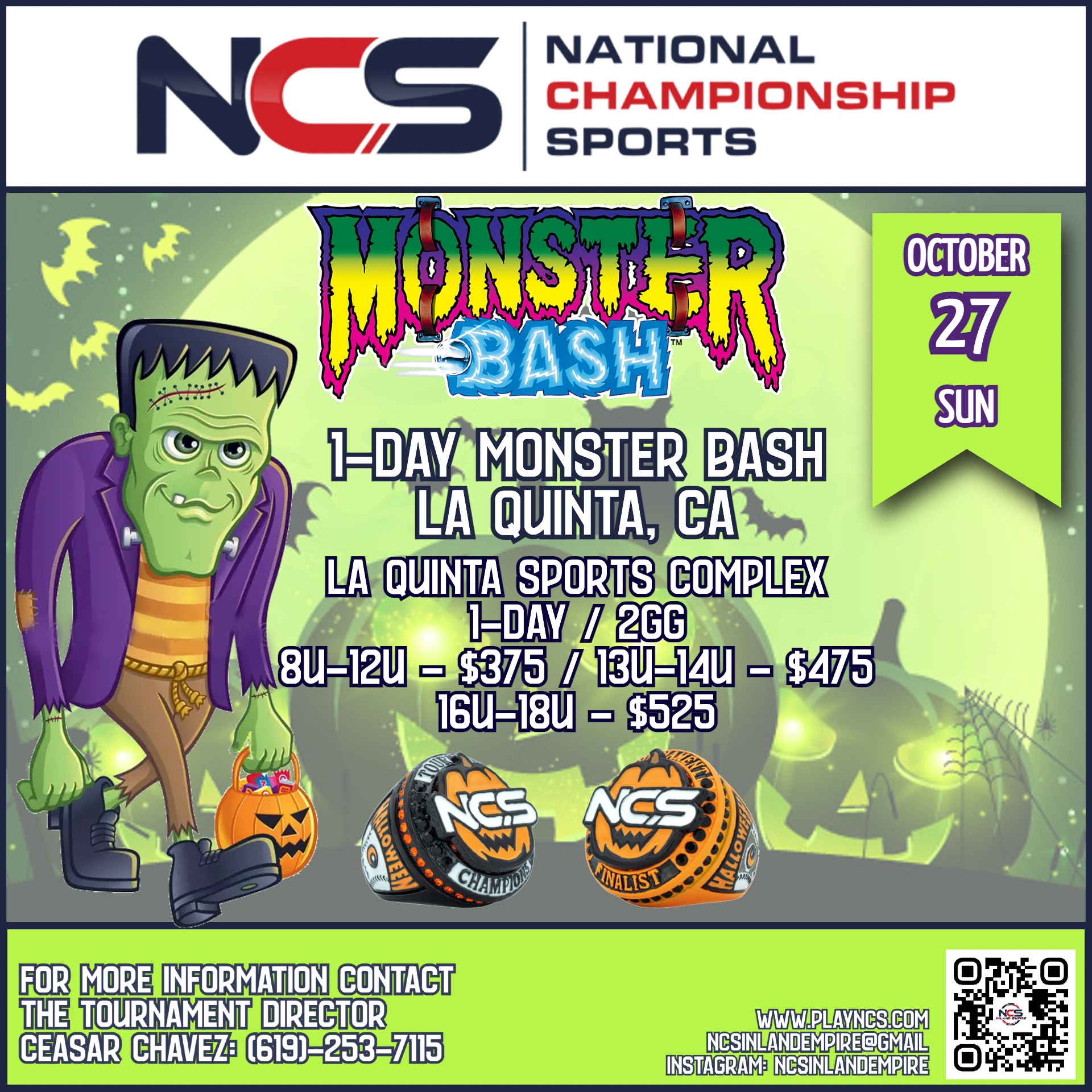 National Championship Sports | Baseball | 1 Day Monster Bash No Drop ...