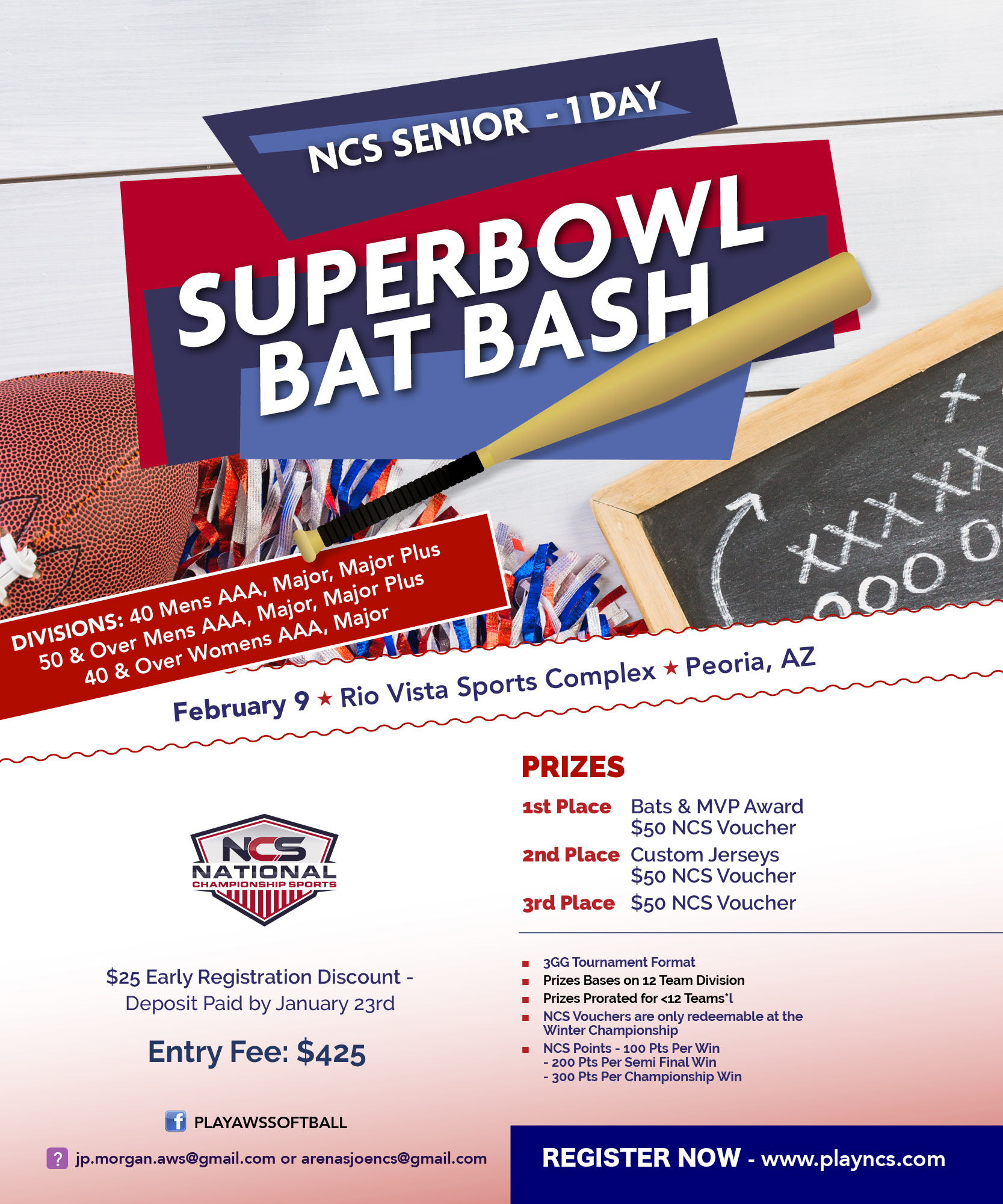 NCS SENIOR - ONE DAY - SUPER BOWL BASH (LIMITED SPOTS) Logo