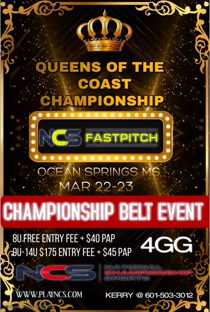 NCS GULF COAST REGION - QUEENS OF THE COAST CHAMPIONSHIP - 4GG - CHAMPIONSHIP BELT EVENT -  PAP Logo