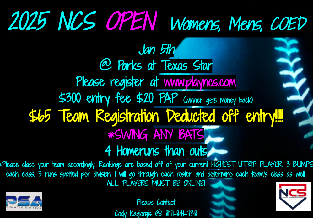 PSA MENS, WOMENS & COED OPEN FUN $235 !!! Logo